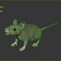 Cute 3D Mouse Character With Gray Body Pink Ears And Long Tail
