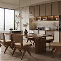 Modern Restaurant Interior With Wooden Dining Table Chairs Pendant Lights And Large Windows