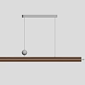 Modern Minimalist Hanging Chandelier With Wooden Linear Design And Metal Accents