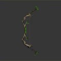 Handcrafted Wooden Bow With Green Leaves And Natural Vine Accents Design