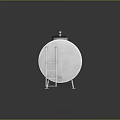 Silver Metal Cylindrical Industrial Storage Tank With Ladder And Top Cover