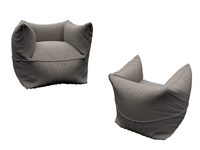 Modern Gray Fabric Single Sofa With Cozy Armrest And Comfortable Design 3d model