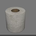 White Toilet Paper Roll With Textured Surface And Brown Core For Bathroom Use