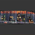 Colorful Miniature Scene Construction With Small Houses Figures Decorative Trees And Ice Surface