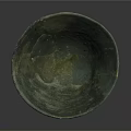 Handcrafted Green Bowl Shaped Sculpture With Carved Base And Smooth Surface