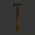 Rustic Hardware Tool Hammer with Wooden Handle and Metal Head for Workshop Tasks