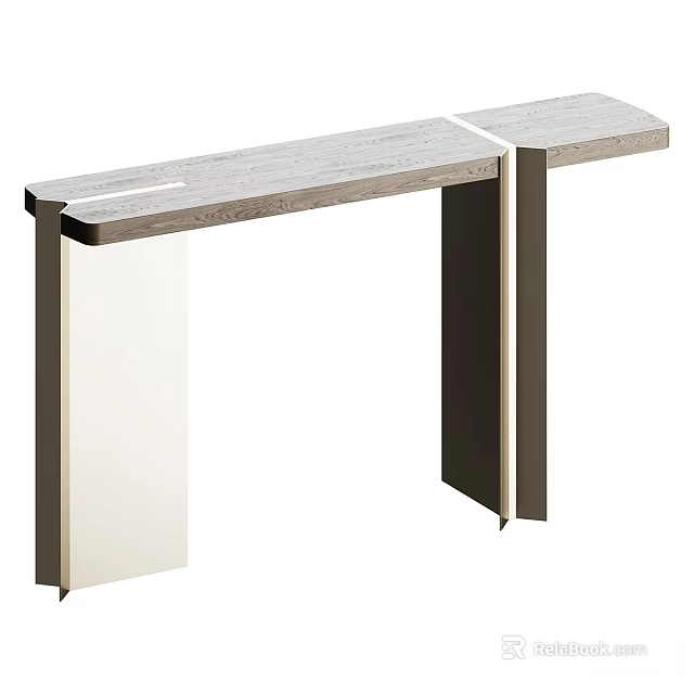 Modern Minimalist Entryway Console Table With Sleek Design And Wooden Top Surface 3d model