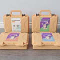 Four Beige Open Medical Cases for Portable Medical Devices Storage Supplies