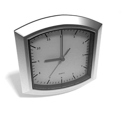 Modern Quartz Table Clock With Silver Frame White Dial And Sleek Design For Home 3d model