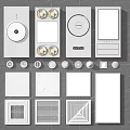 White Home Appliance Panels with Vents Control Knobs and Various Shapes 3d model