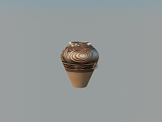 Painted Pottery King Ceramic Porcelain Jar Antique 3d model