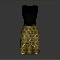Fashionable Black Sleeveless Top Paired With Yellow Geometric Pattern Skirt