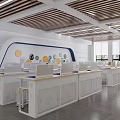 Computer Classroom Computer Desk and Chair Combination School Classroom 3d model