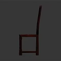 Red Wooden Leisure Chair with Simple Backrest Design and Sturdy Structure