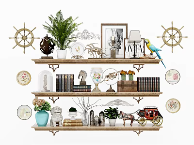 Modern ornaments combination decorations 3d model Modern ornaments combination decorations 3d model