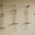 Modern Stainless Steel Wall Mounted Shower Systems With Overhead And Handheld Sprayers