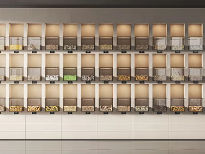Modern Display Shelves with Various Items Neatly Arranged and Lighting on White Wall 3d model