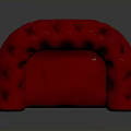 Red Tufted Sofa With Nailhead Trim Classic Design And Elegant Upholstery