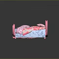 Cute Pink Kids Bed With Heart Shaped Headboard And Heart Pattern Bedding