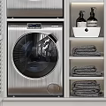 Practical Bathroom Storage Cabinet with Washing Machine Dryer Towels Toilet Paper Iron and Vacuum Cleaner