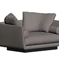 Modern Light Gray Velvet Single Sofa With Soft Cushions And Black Base Design