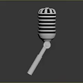Vintage Classic Microphone With Metal Body And Retro Audio Equipment Design