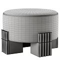 Milotti Minotti Sofa Stool Round Stool Low Stool 3d model