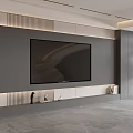 Modern Minimalist TV Wall Cabinet With Mounted TV Storage And Gray Living Room Decor