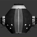 Futuristic Mechanical Sphere Device With Blue Glowing Center Metallic Spikes And Robotic Parts