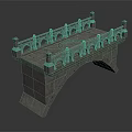 Classic Stone Bridge Structure With Decorative Railings And Solid Stone Deck