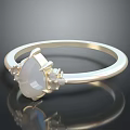 Elegant Women's Gold Jewelry Ring With Sleek Band Teardrop Pearl And Small Diamonds