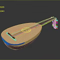 Pipa Instrument String Chinese Musical Instruments 3d model