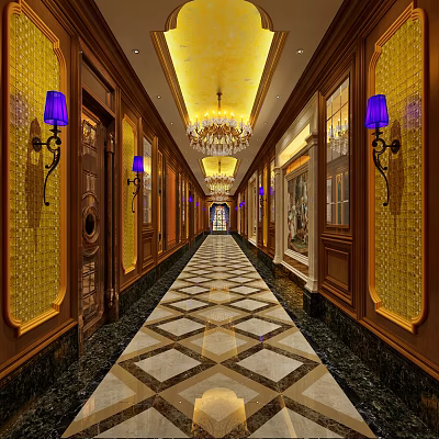 European-style aisle 3d model