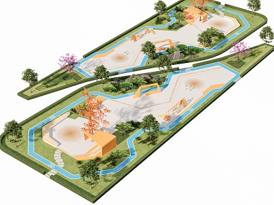 Pocket Park Street Corner Park Children's Park People's Activity Site Landscape Park Children's Playground 3d model