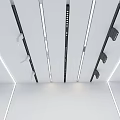 Modern Ceiling Downlights and Spotlights with Sleek Linear Design for Interior Lighting Installation 3d model
