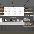 Modern Cafe Interior With Counter Menu Boards Coffee Machines And Pastries