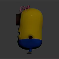 Game And Movie Character With Yellow Body Large Eye Pink Hair Blue Pants Smiling Expression