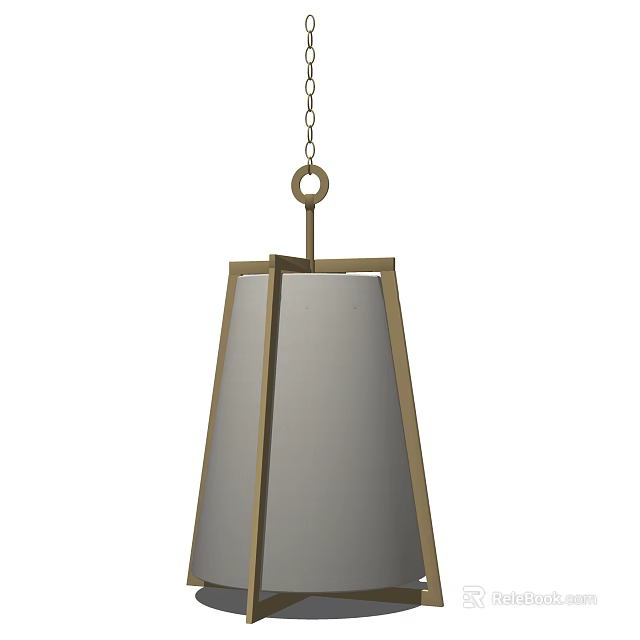 Modern Pendant Chandelier With Metal Frame And Fabric Shade For Interior Lighting 3d model 
