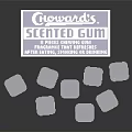 Crown's Spearmint Gum Purple Square Pieces Scattered Around Packaging Box