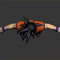 3D Designed Anime Character Collectible Toy With Red Costume Blue Belt And Black Hairstyle