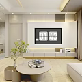 Modern Hotel Guest Room Interior With Comfortable Sofa TV Wall And Bookshelf