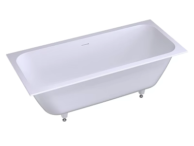 Modern White Freestanding Bathtub With Sleek Surface And Metal Legs 3d model