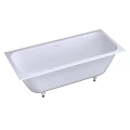 Modern White Freestanding Bathtub With Sleek Surface And Metal Legs