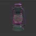 Vintage Green Candle Lamp With Metal Frame And Glass Shade Decorative Lighting Design