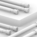 Modern Metal Curtain Rods In Black White Silver With Decorative Finials