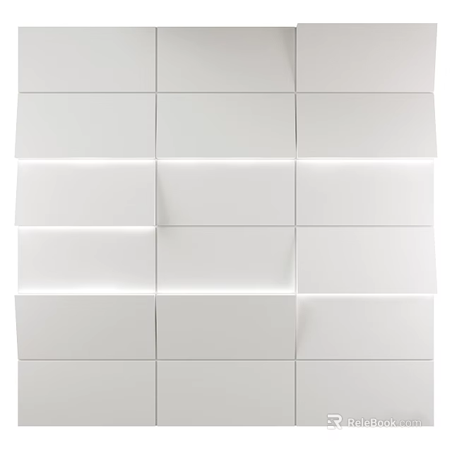 Modern White 3D Geometric Wall Decor For Contemporary Interior Design 3d model