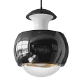 Modern Black And Silver Spherical Pendant Lights With Reflective Surface And Glass Globe 3d model