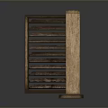 Wooden Decorative Frame Furniture With Louvered Panels For Modern Home Interior