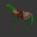 Medieval Battle Horse Equipped With Leather Saddle And Metal Armor