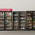 Coca Cola Branded Beverage Display Refrigerators With Bottled And Canned Drinks 3d model
